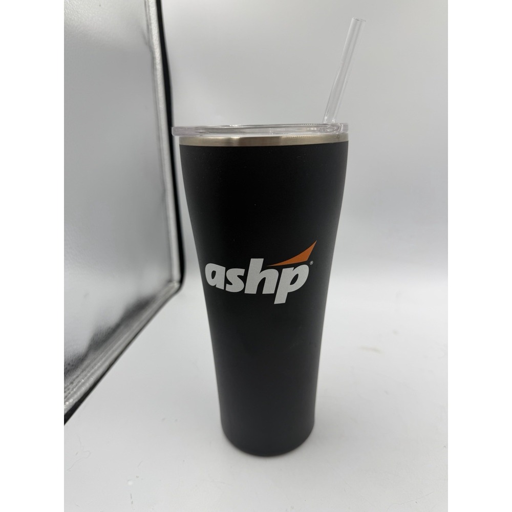 Swig Life ASHP Black 32oz Water Bottle With Plastic Straw NEW